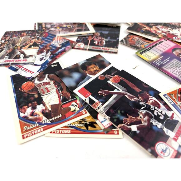 Lot Basketball Trading Cards 1990s Mixed Loose NBA Hoops Sports Topps - Picture 5 of 10